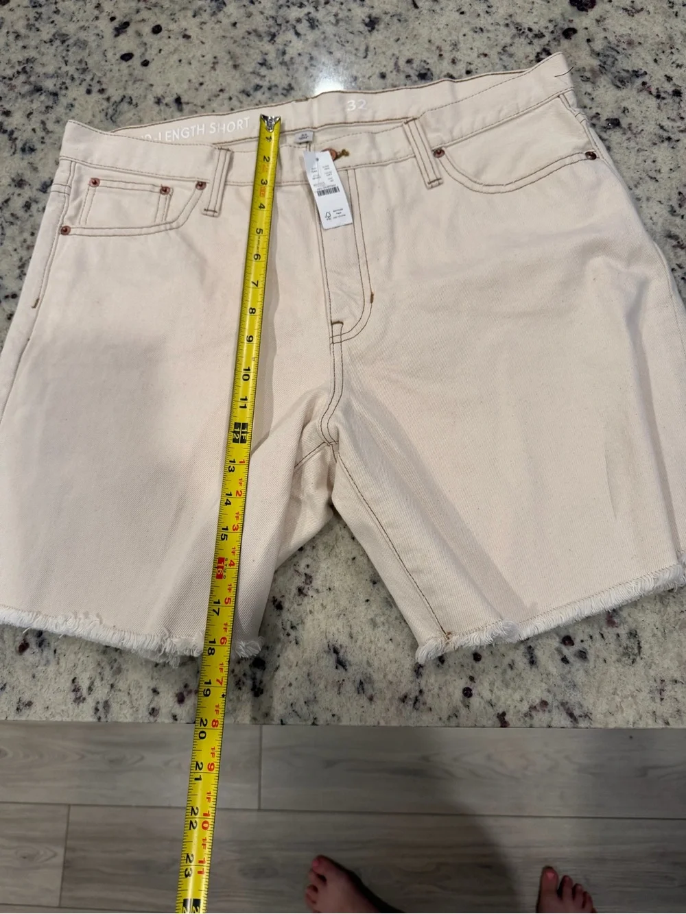 J. Crew Cream High-Rise Denim Shorts